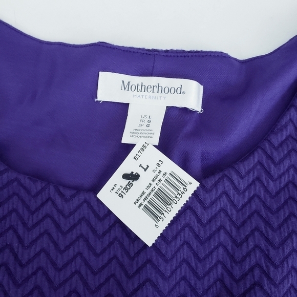 NWOT Motherhood Maternity Sleeveless A-Line Purple Chevron - Picture 10 of 11